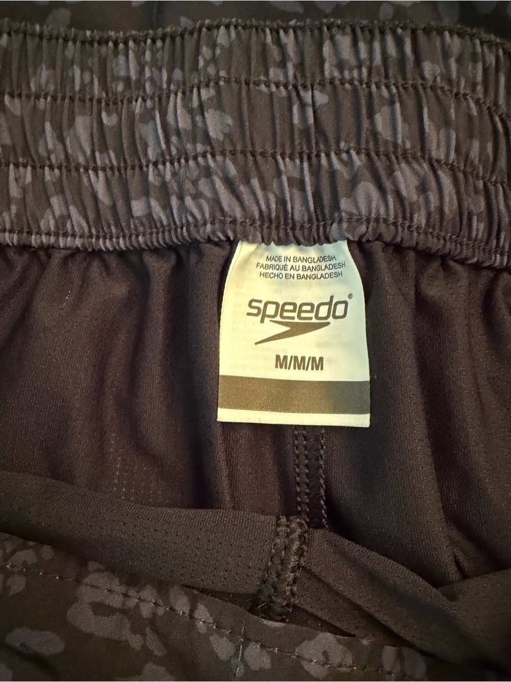 Speedo Black Patterned Swim Skirt with Drawstring - Picture 2 of 3